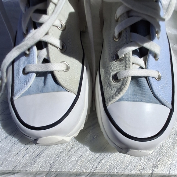 Converse Run Star Hike Hi Two-Tone Blue Gray Denim Shoes Unisex Men 9.5 Women 11 main image 12
